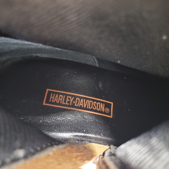 Harley Davidson Camel Leather Boots Square Toe VTG - Picture 11 of 13